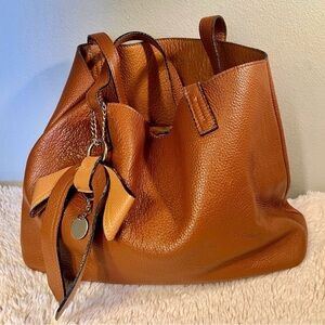 Persaman New York Genuine Leather Tote w/ Bow